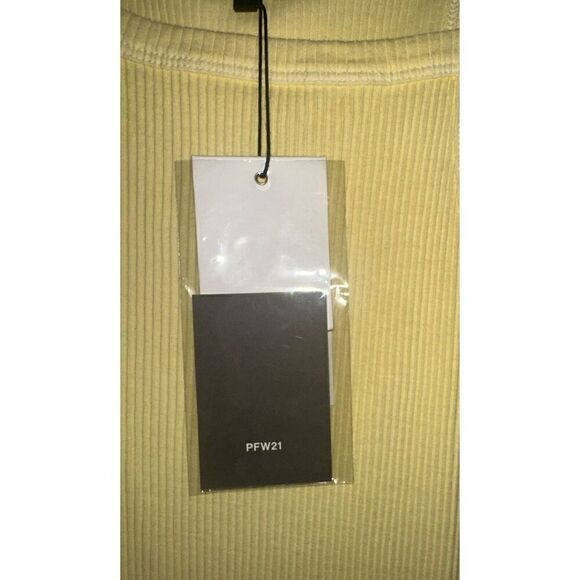 NWT JOHN ELLIOTT Pollen Yellow Cotton Rib Asymmetrical Cami Dress, Size 2 Medium - Picture 7 of 8